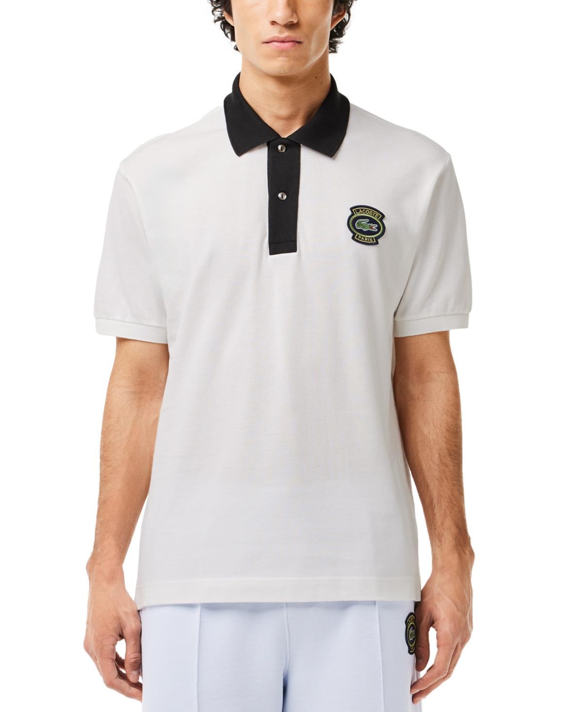 Lacoste Mens Ribbed Short Sleeve Logo Polo Shirt Product Image