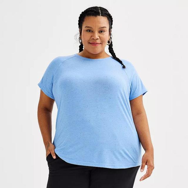 Plus Size Tek Gear Core Raglan Tee, Womens Smokey Grey Product Image