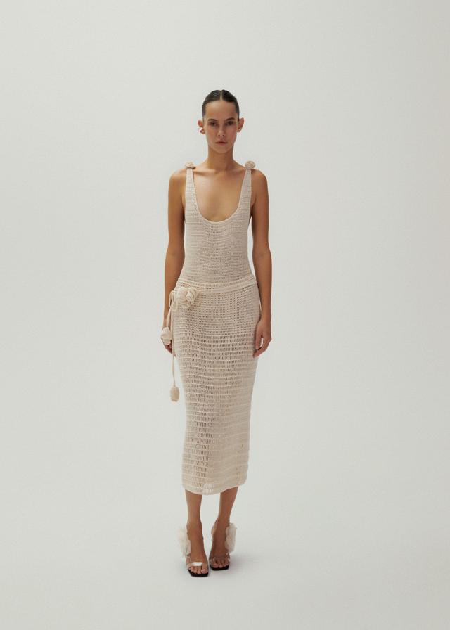 Wrap crochet skirt in cream Product Image