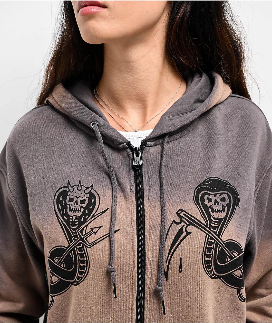 Lurking Class by Sketchy Tank Slither Grey Zip Hoodie Product Image