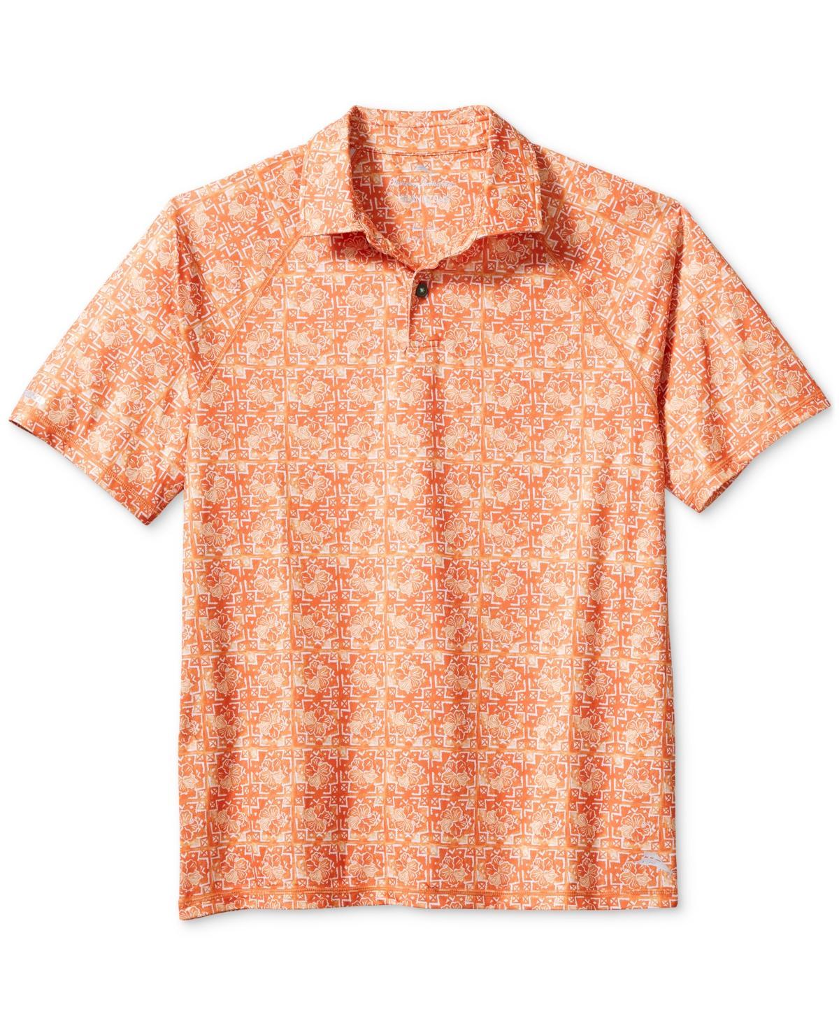 Tommy Bahama Mens Short Sleeve Tiled Hibiscus Print Performance Polo Product Image