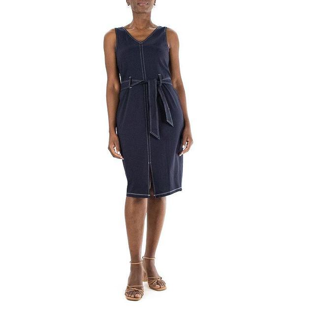 Womens Nina Leonard V-Neck Midi Dress Product Image