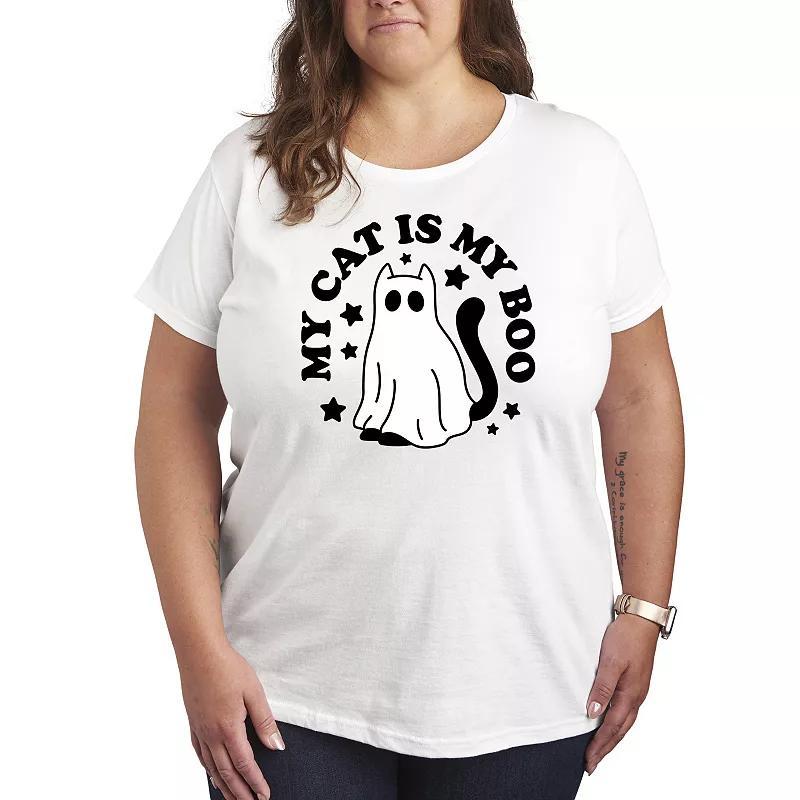 Plus Size My Cat Is My Boo Graphic Tee, Womens Product Image