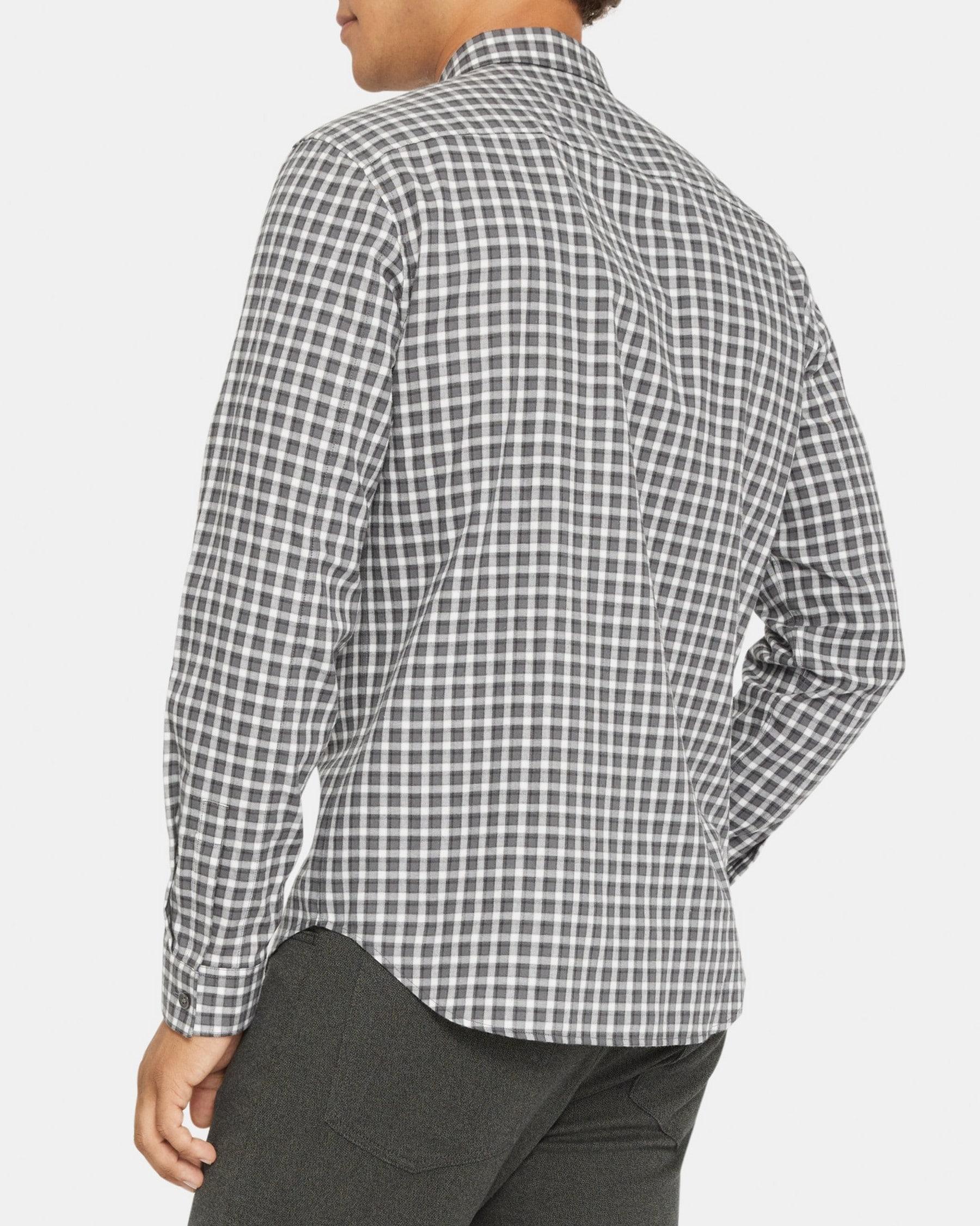 Long-Sleeve Shirt in Gingham Cotton Product Image