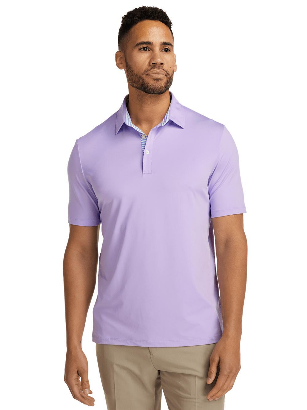 Performance Blend Three Button Polo - Light Purple Product Image