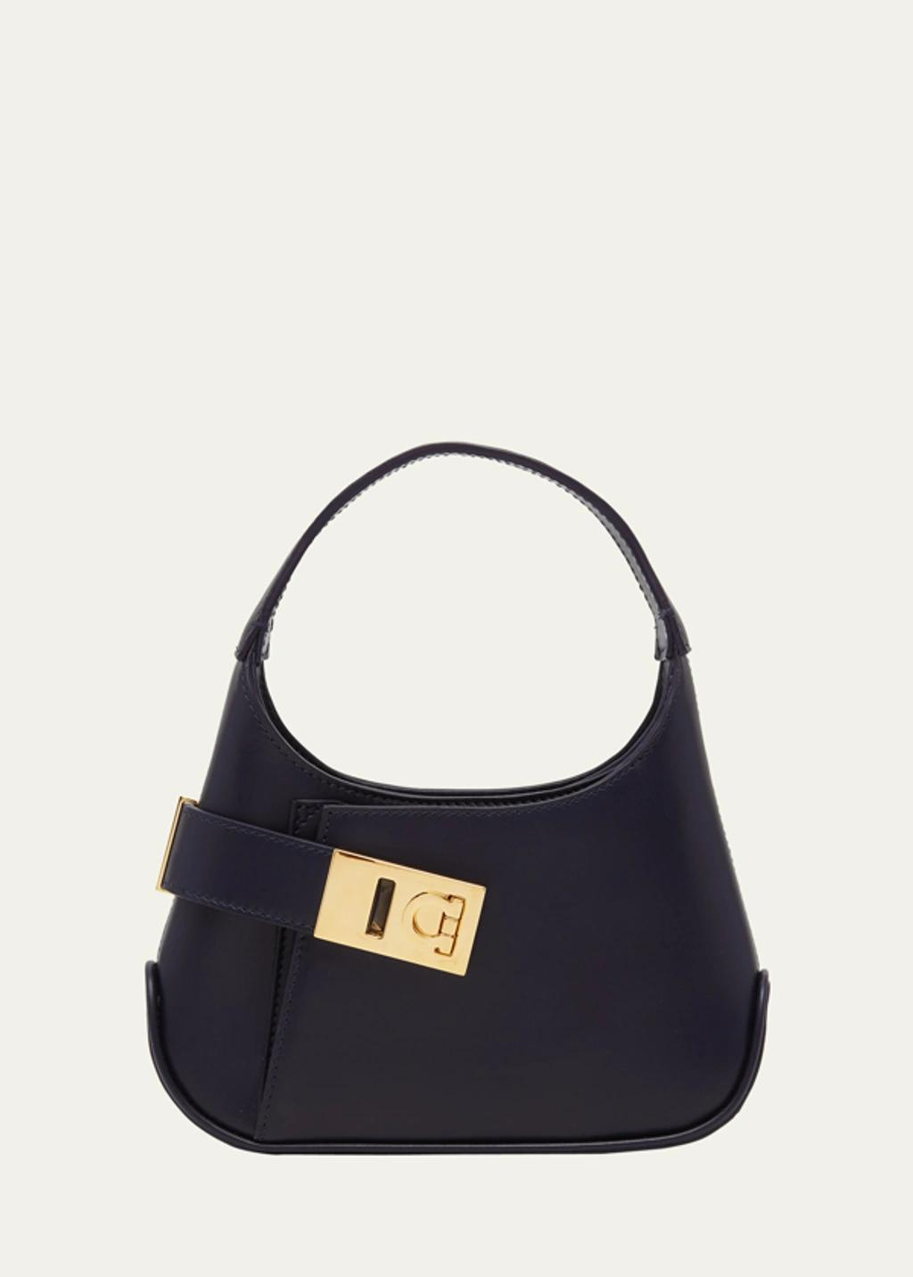 Hobo Gancini-buckle Leather Minibag In Black Product Image