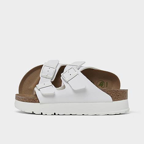 Birkenstock Womens Arizona Platform Flex - Shoes White/Brown Product Image