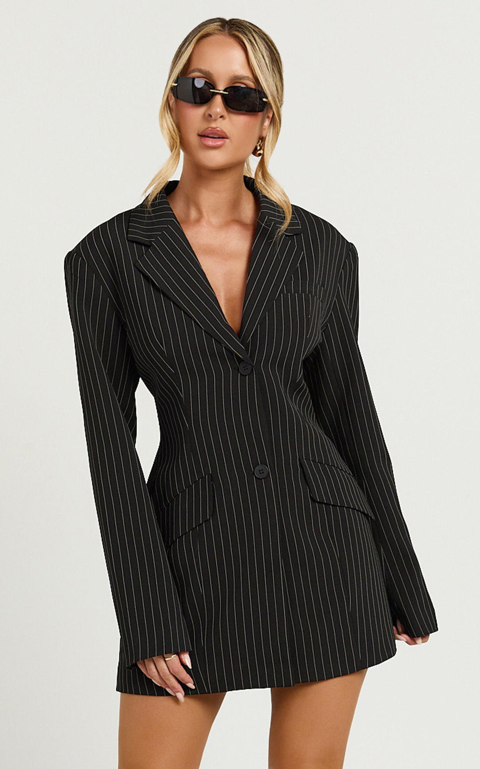 Lioness - Leo Dress in Onyx Pinstripe Product Image