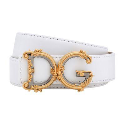 Calfskin Belt With Logo In White Product Image