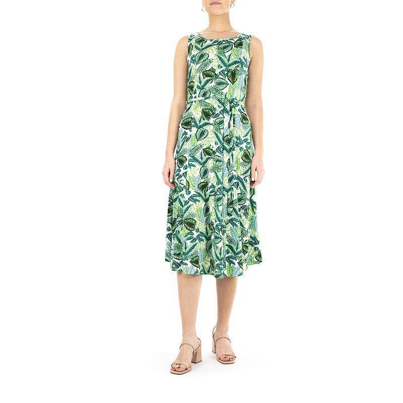 Womens Nina Leonard Print Midi Dress Product Image