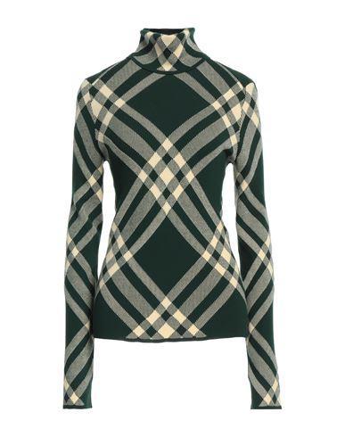 BURBERRY Woman Turtleneck Dark Green Size L Wool, Polyester, Polyamide, Elastane Product Image