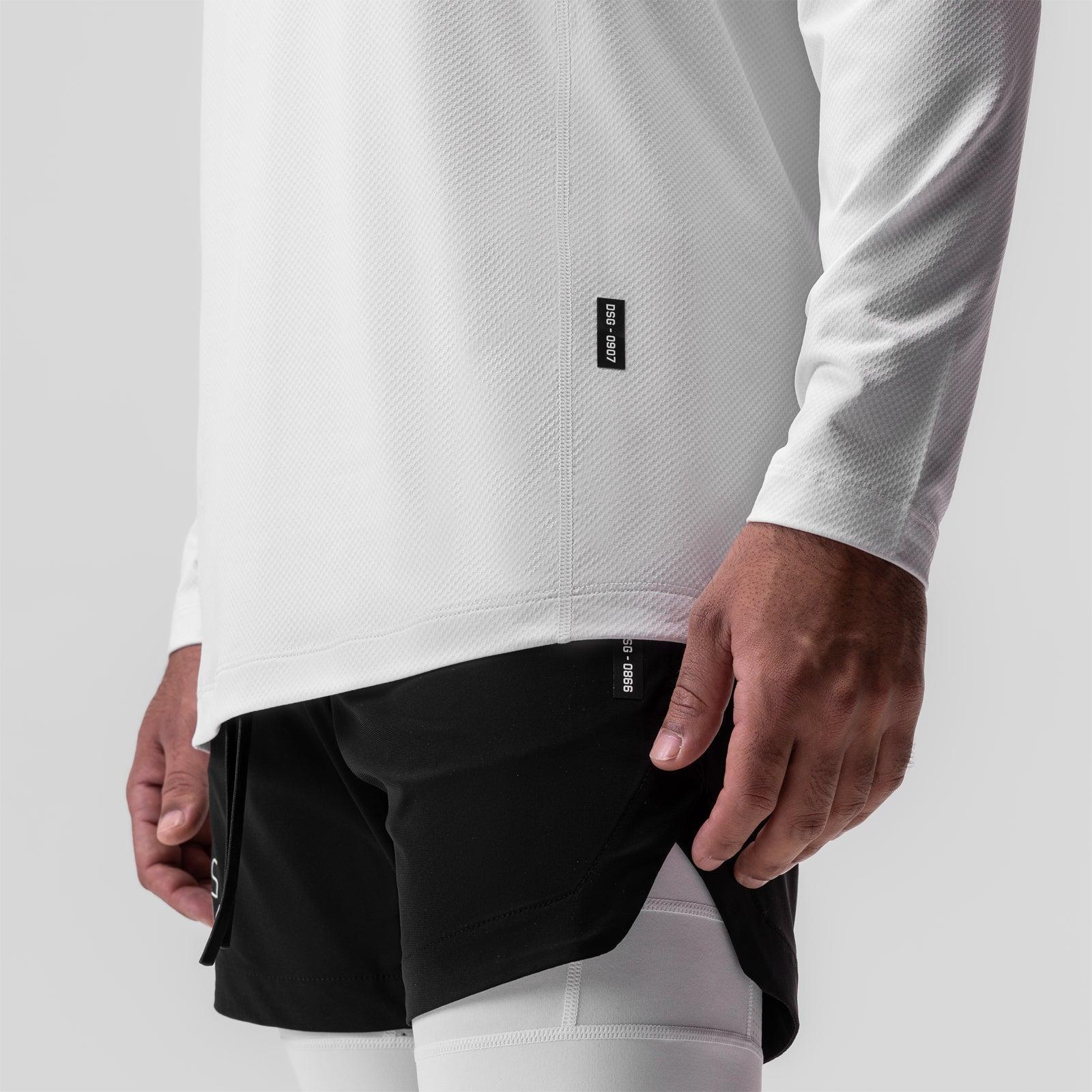 0907. Nano-Mesh Training Long Sleeve - White "Space Bracket" Product Image