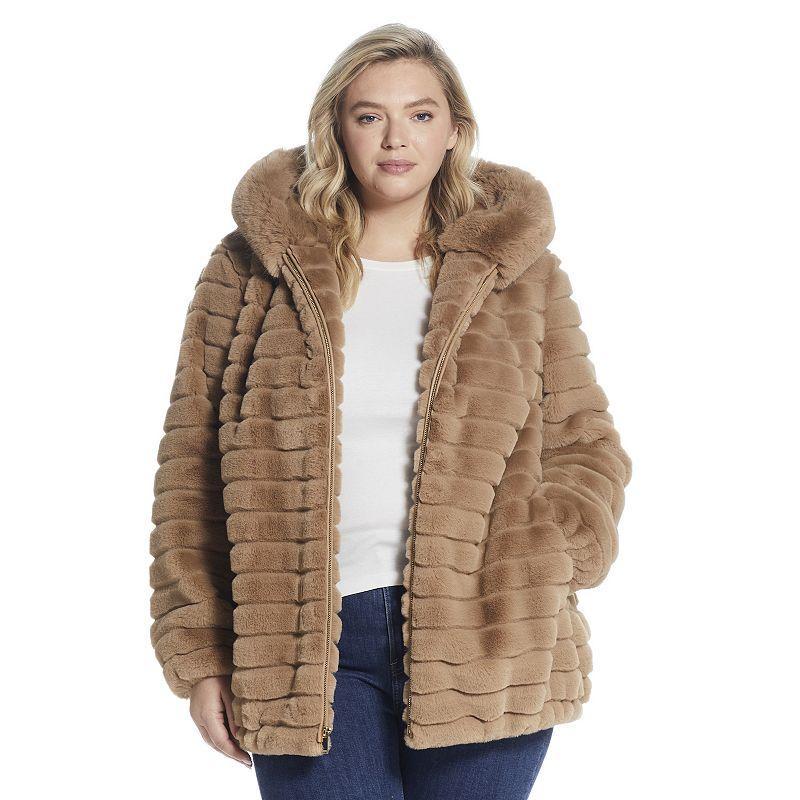 Gallery Hooded Faux Fur Jacket Product Image