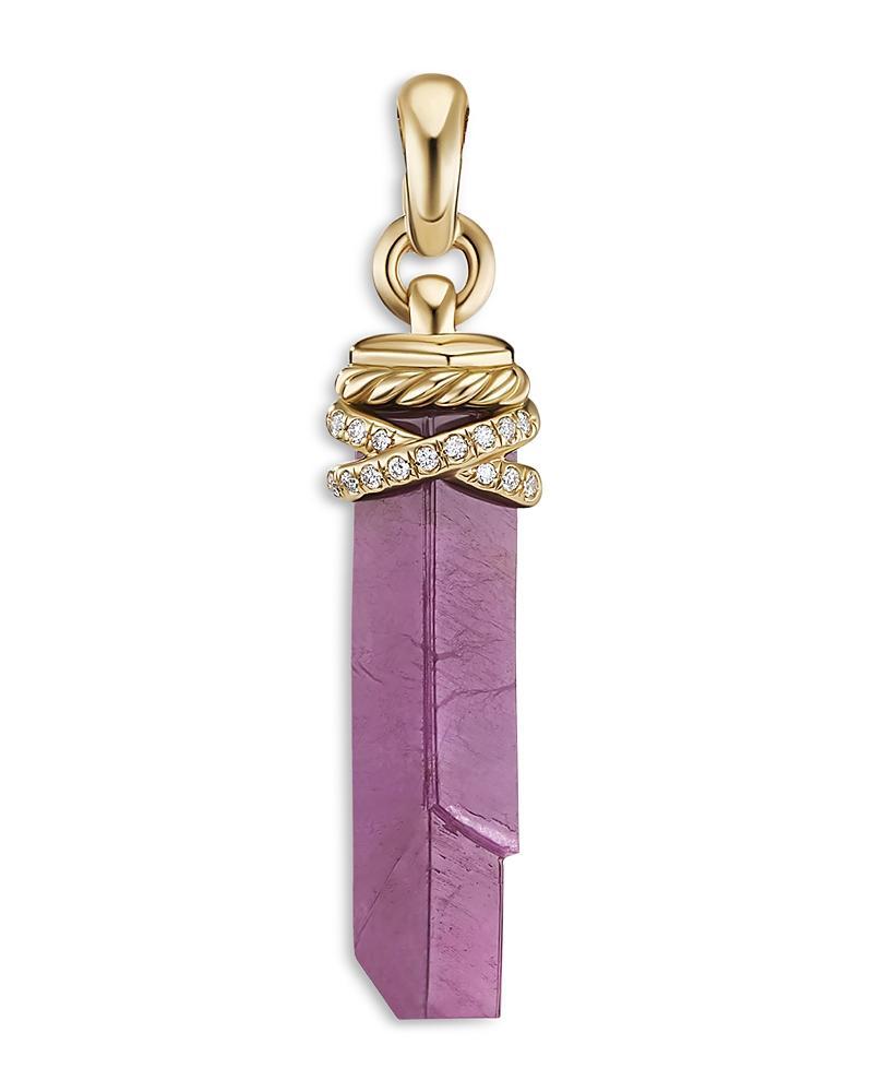 Womens Wrapped Gemstone Amulet With 18K Yellow Gold & Pav Diamonds Product Image