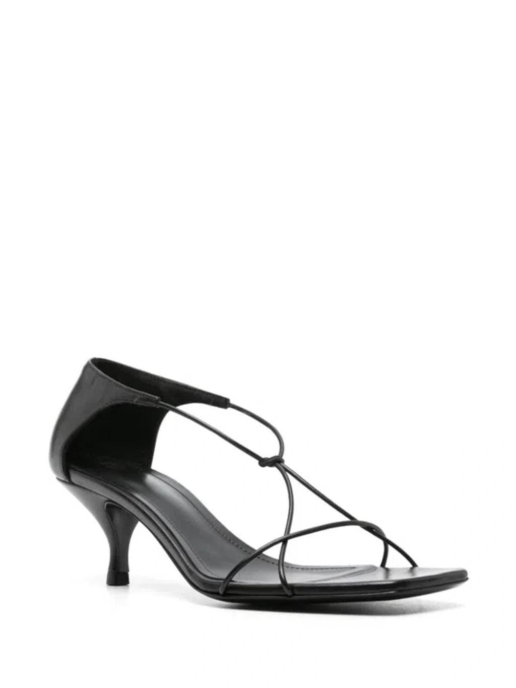 TOTÊME Black Leather Knot Sandal Product Image