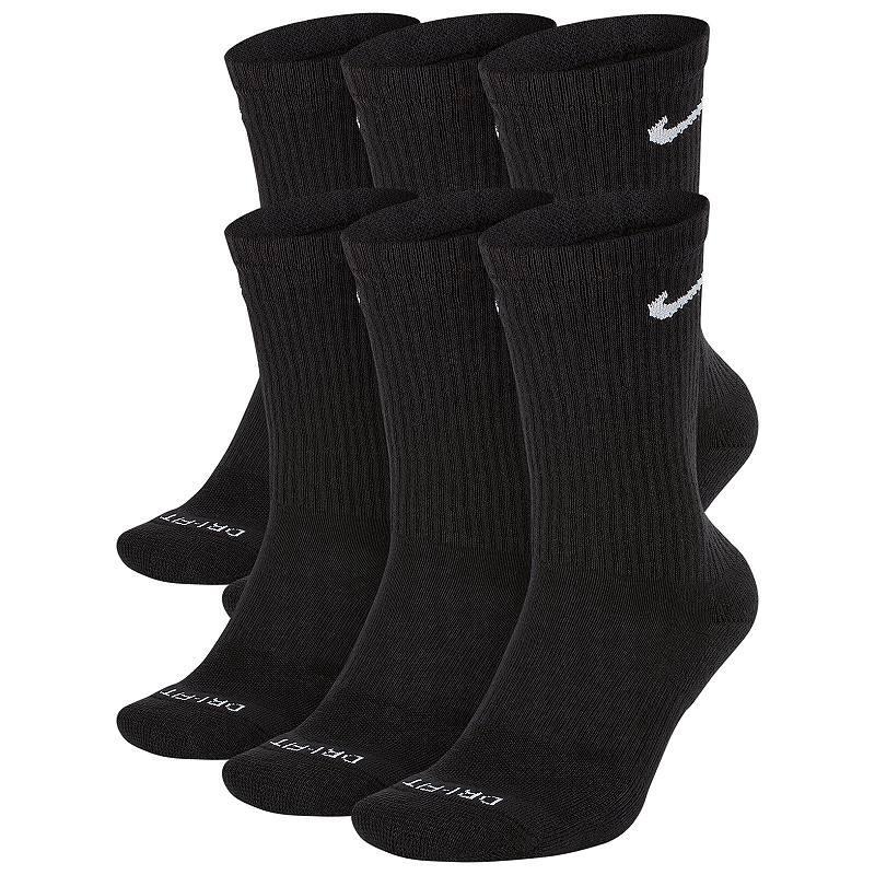 Nike Mens Nike 6 Pack Everyday Plus Cushioned Socks - Mens Black/White Product Image