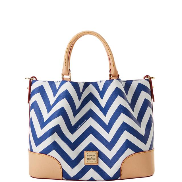 Dooney & Bourke Womens Chevron Coated Cotton Brenna Bag in Navy Product Image