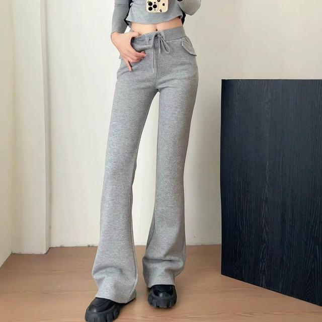 High Rise Plain Flared Pants Product Image