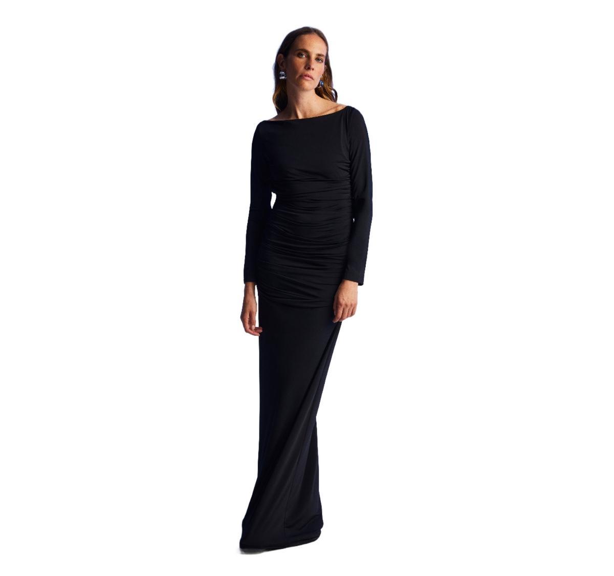 Nocturne Womens Open Back Long Sleeve Maxi Dress Product Image