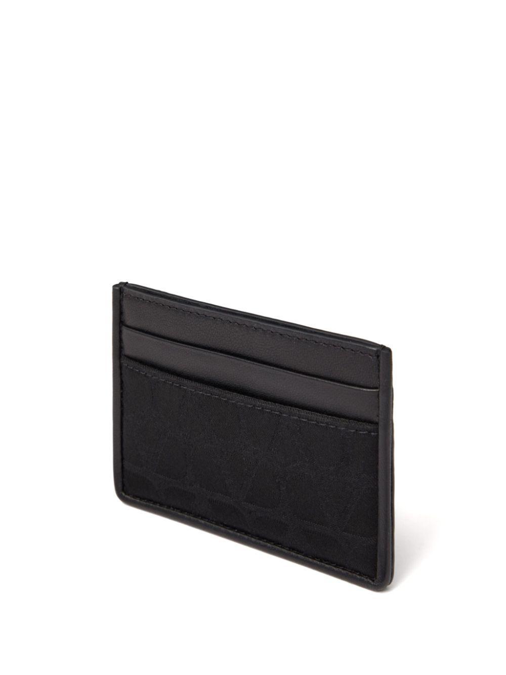 VALENTINO GARAVANI Toile Iconographe Credit Card Case In Black Product Image