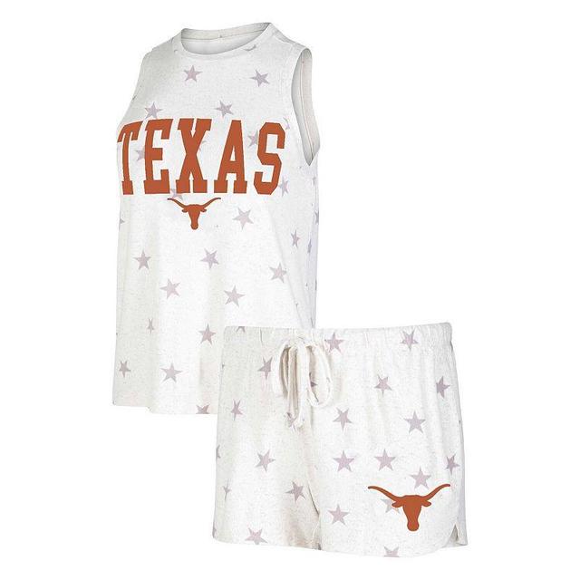 Womens Concepts Sport Cream Texas Longhorns Agenda Stars Tank Top and Shorts Sleep Set Product Image