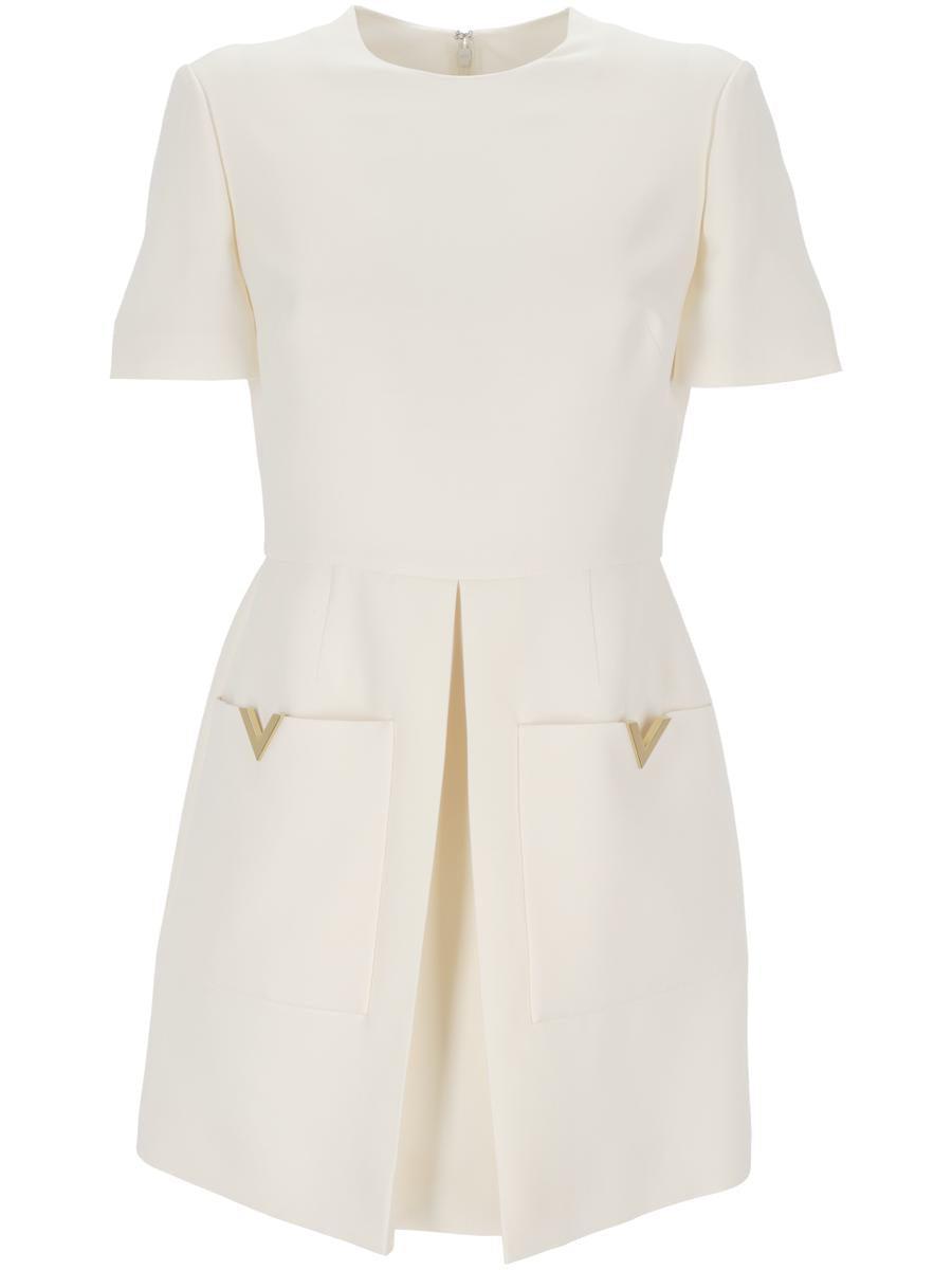 VALENTINO Cotton Mini Dress In White Product Image