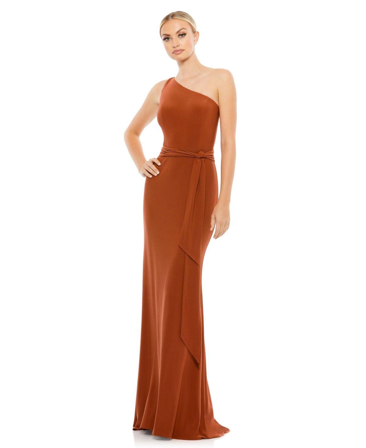 Womens Ieena Jersey One Shoulder Belted Trumpet Gown Product Image