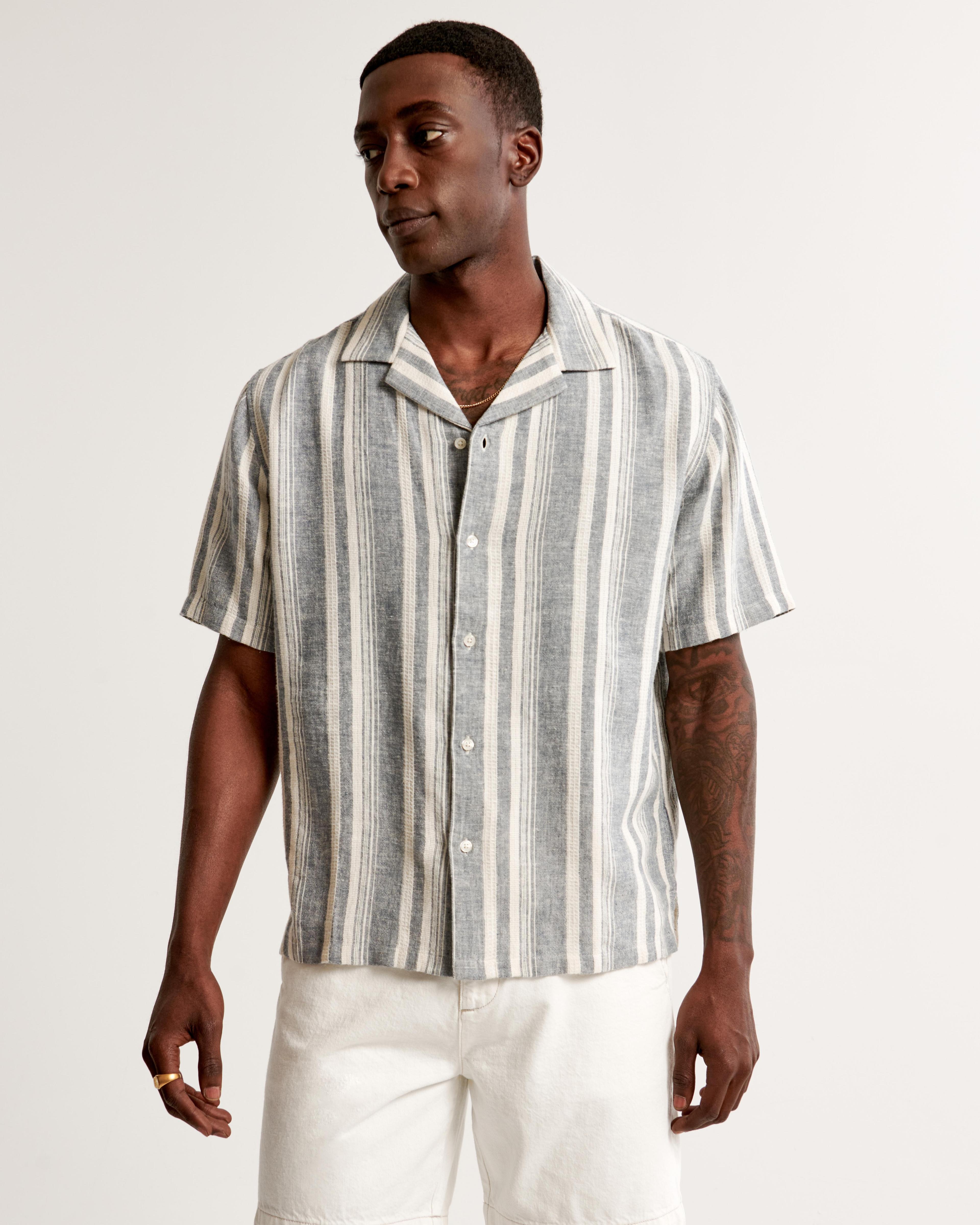 Camp Collar Summer Linen-Blend Shirt Product Image