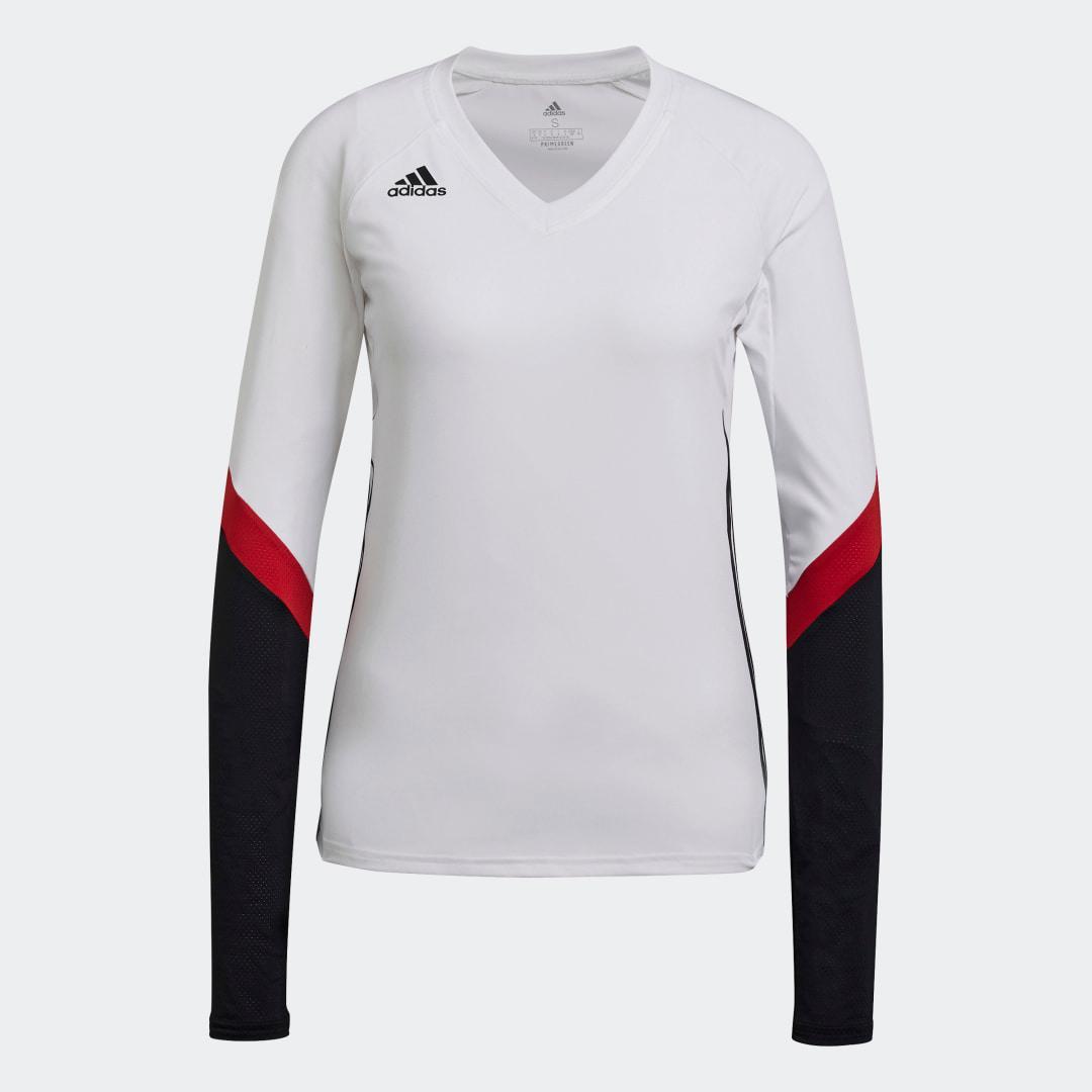 adidas Quickset Long Sleeve Multicolored Jersey Team Orange M Tall Womens Product Image