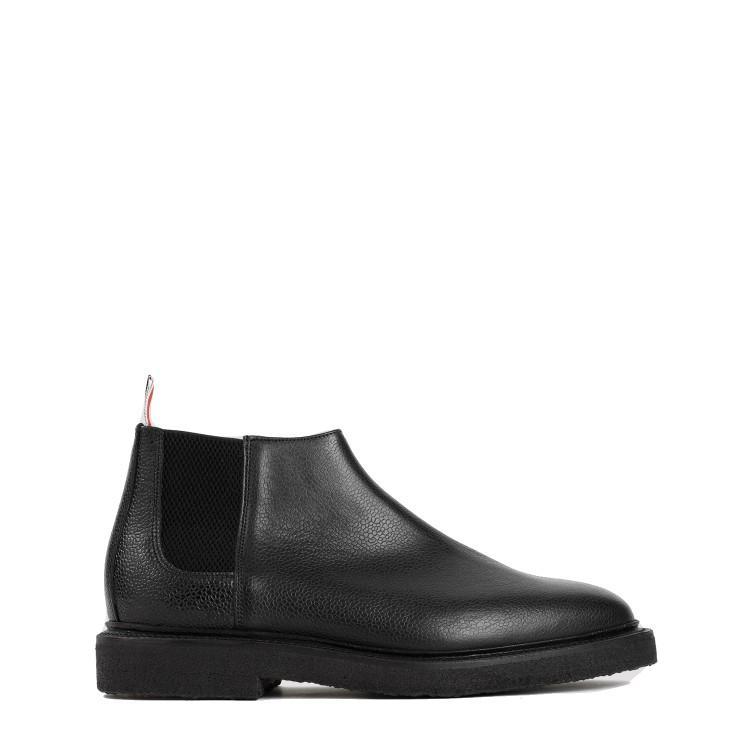 Black Leather Mid Top Chelsea Boots product image