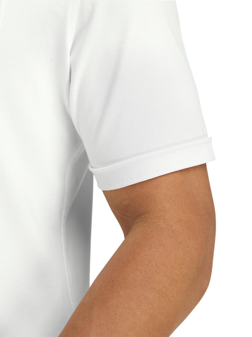 Cotton Button Front Polo - White Product Image