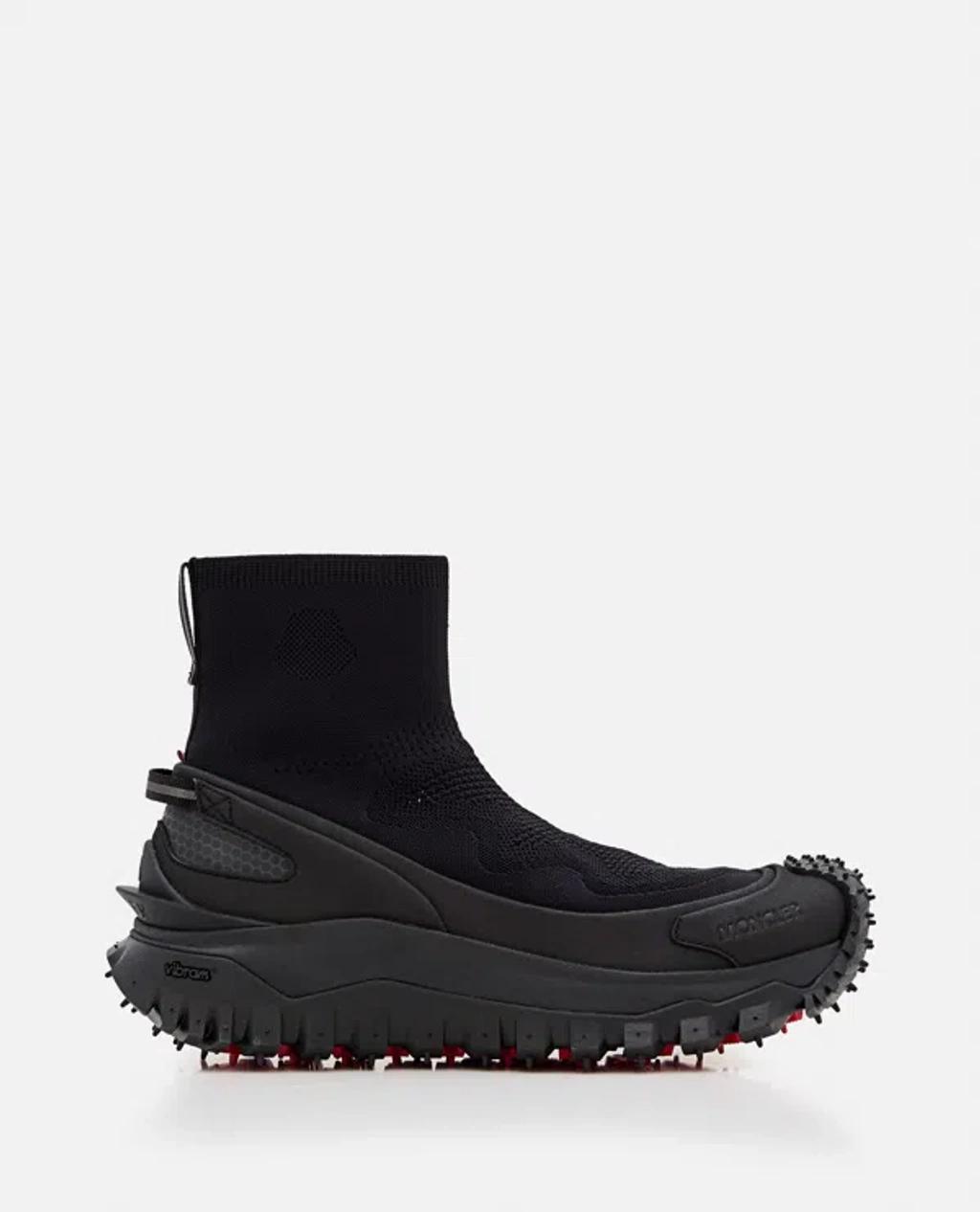 MONCLER Black Trailgrip Knit Sneakers Product Image