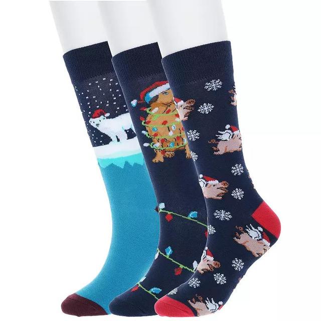 Mens 3-Pair Pack Holiday Novelty Socks Product Image