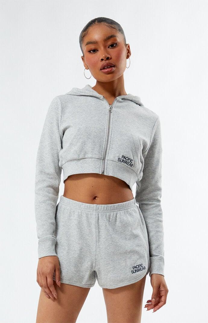 Women's Pacific Sunwear Ultra Cropped Zip Up Hoodie Product Image