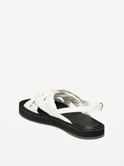 Puffy Cross-Strap Flatform Sandals Product Image