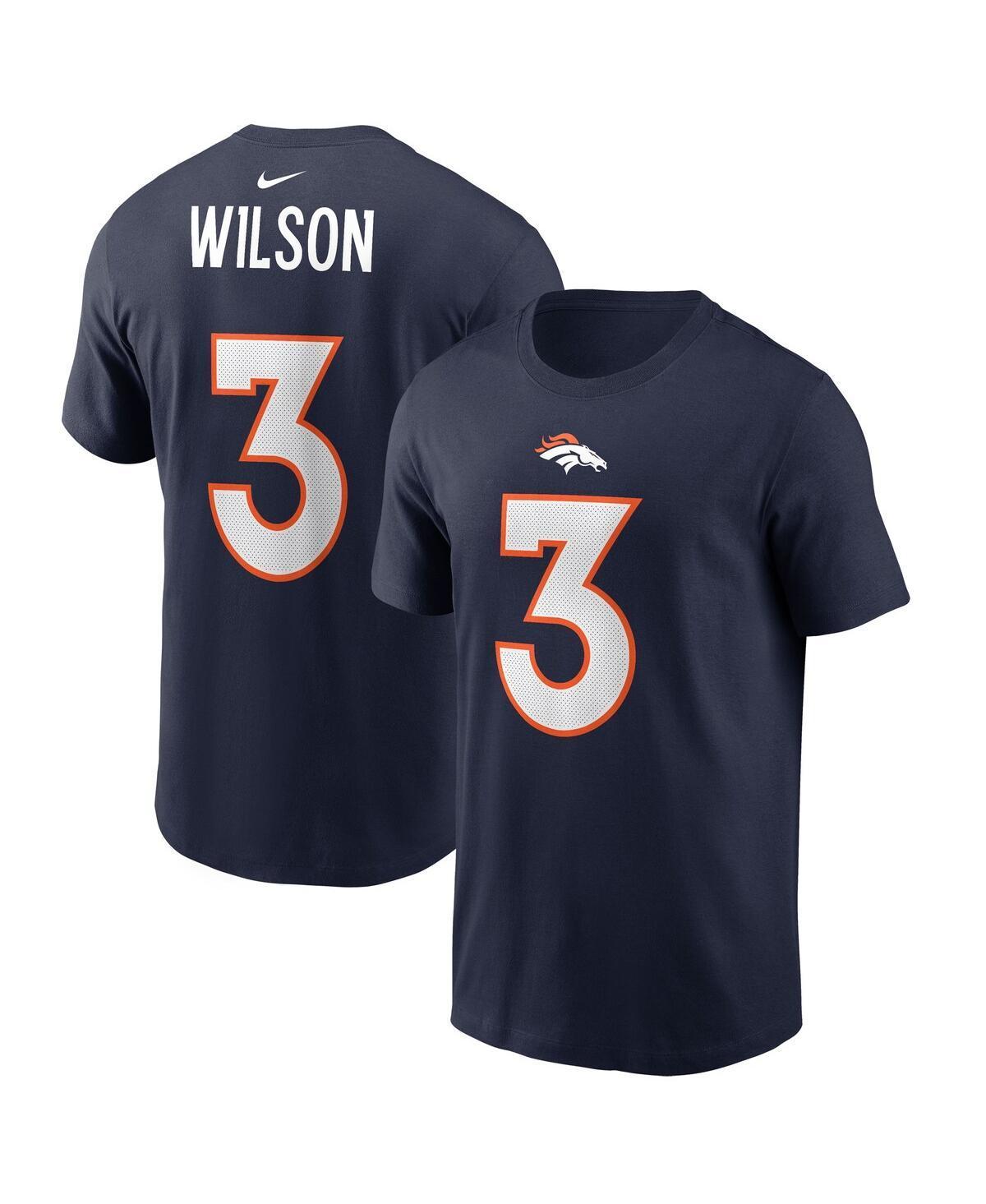 Mens Nike Russell Wilson Navy Denver Broncos Player Name & Number T-shirt Product Image