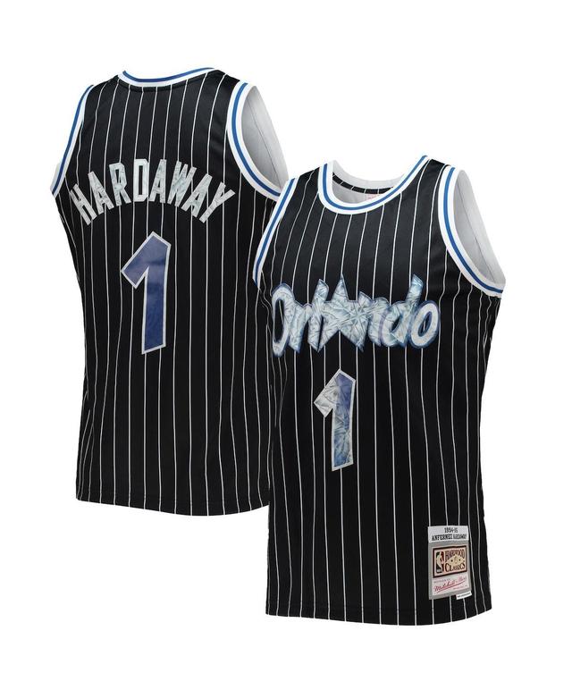 Mens Mitchell & Ness Penny Hardaway Black Orlando Magic 1994-95 Hardwood Classics 75th Anniversary Diamond Swingman Jersey Product Image