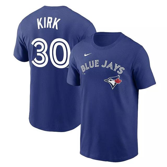 Mens Nike Alejandro Kirk Royal Toronto Blue Jays Player Name and Number T-shirt Product Image