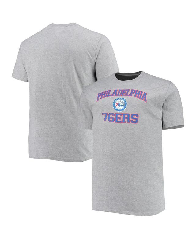 Mens Heathered Gray Philadelphia 76ers Big & Tall Heart & Soul T-Shirt Product Image