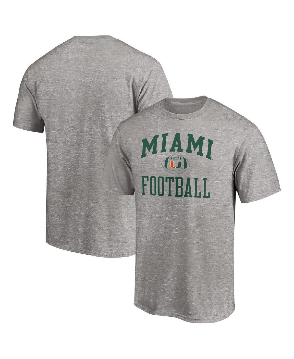 Mens Fanatics Branded Heathered Gray Miami Hurricanes First Sprint Team T-Shirt Product Image