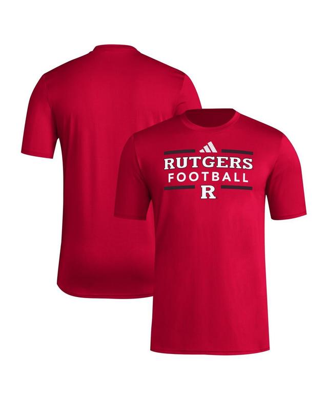 Mens adidas Scarlet Rutgers Scarlet Knights Locker Football Pre-Game AEROREADY T-Shirt Product Image