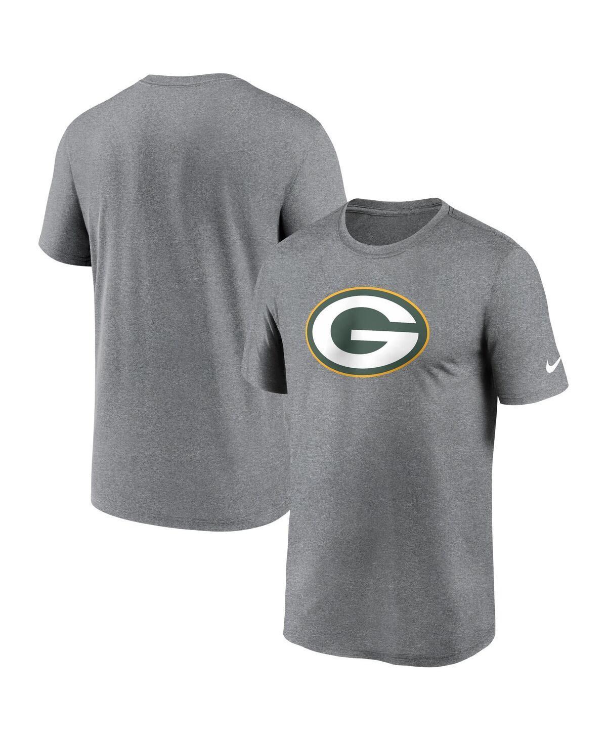 Mens Nike Heather Charcoal Green Bay Packers Legend Logo Performance T-shirt Product Image