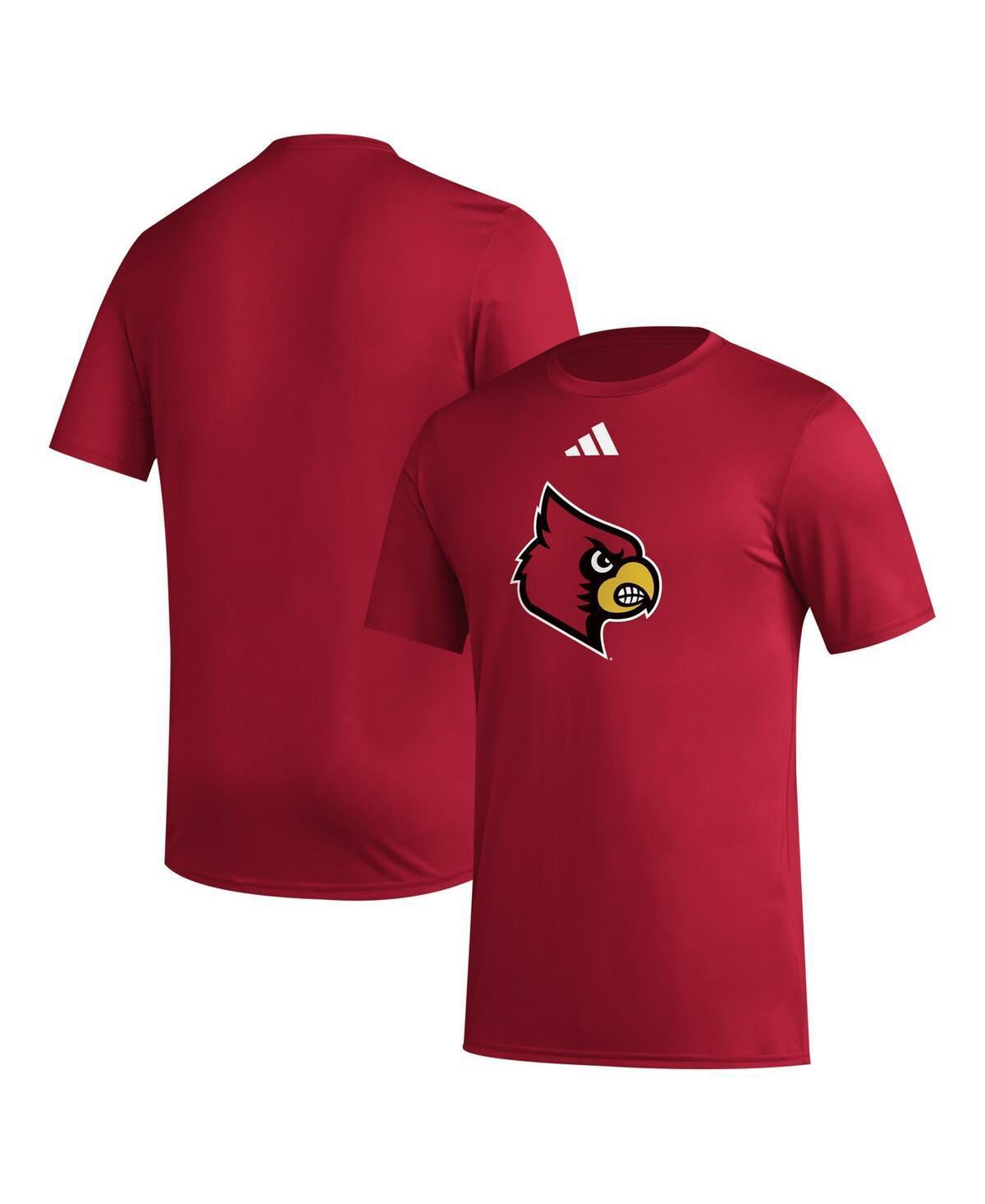 Mens adidas Louisville Cardinals Primary Locker Logo Pre-Game AEROREADY T-Shirt Product Image