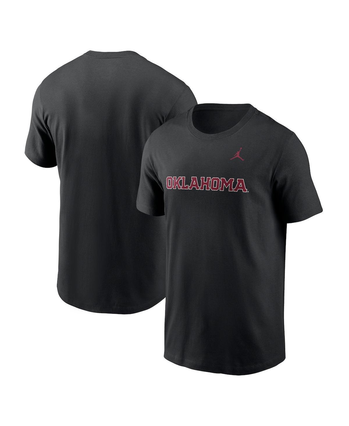 Jordan Mens Black Oklahoma Sooners Primetime Evergreen Wordmark T-Shirt Product Image