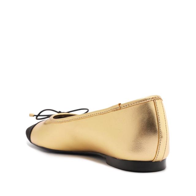 Arissa Metallic Leather Flat Female Product Image