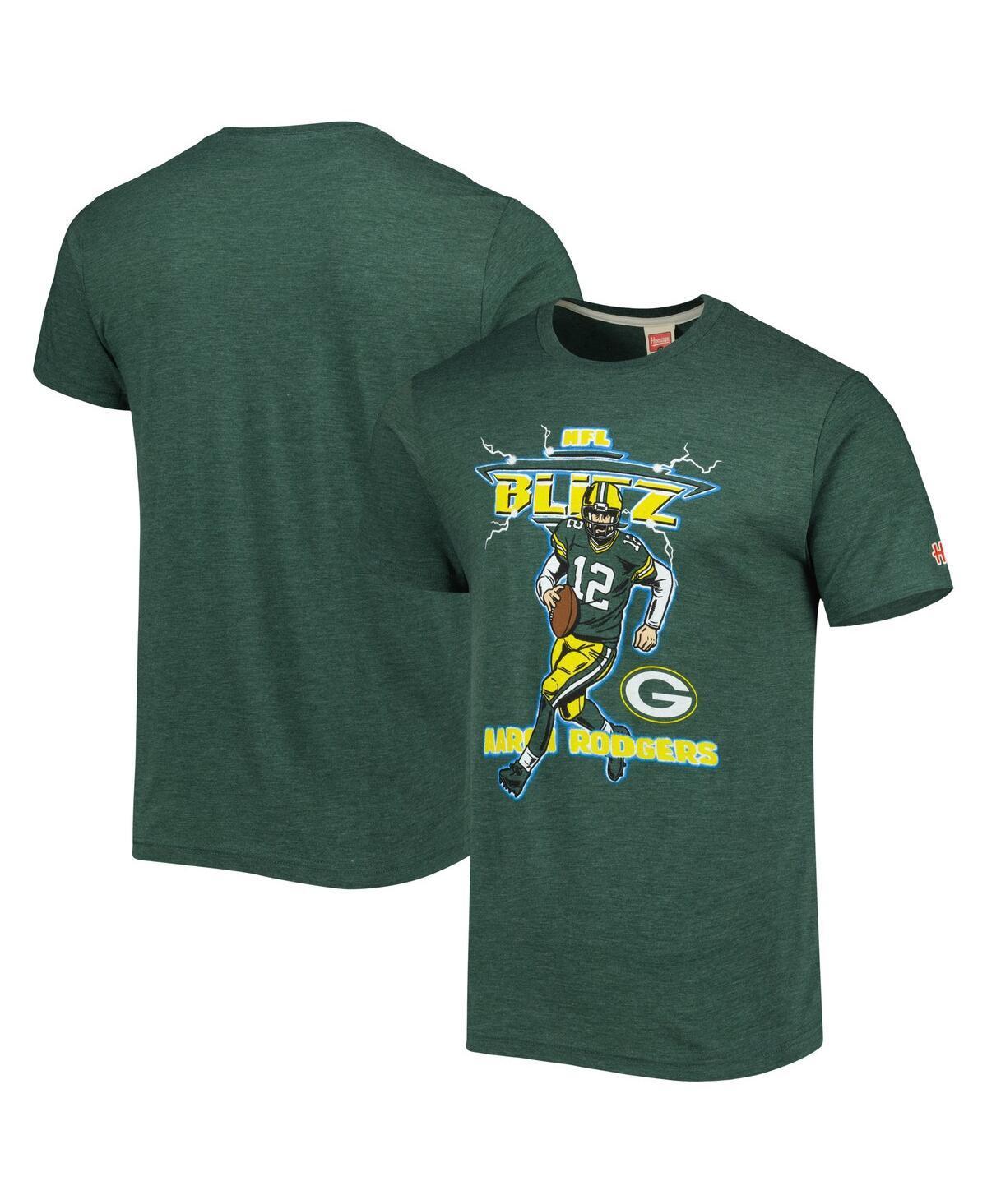 Mens Homage Aaron Rodgers Heathered Bay Packers NFL Blitz Player Tri-Blend T-Shirt Product Image