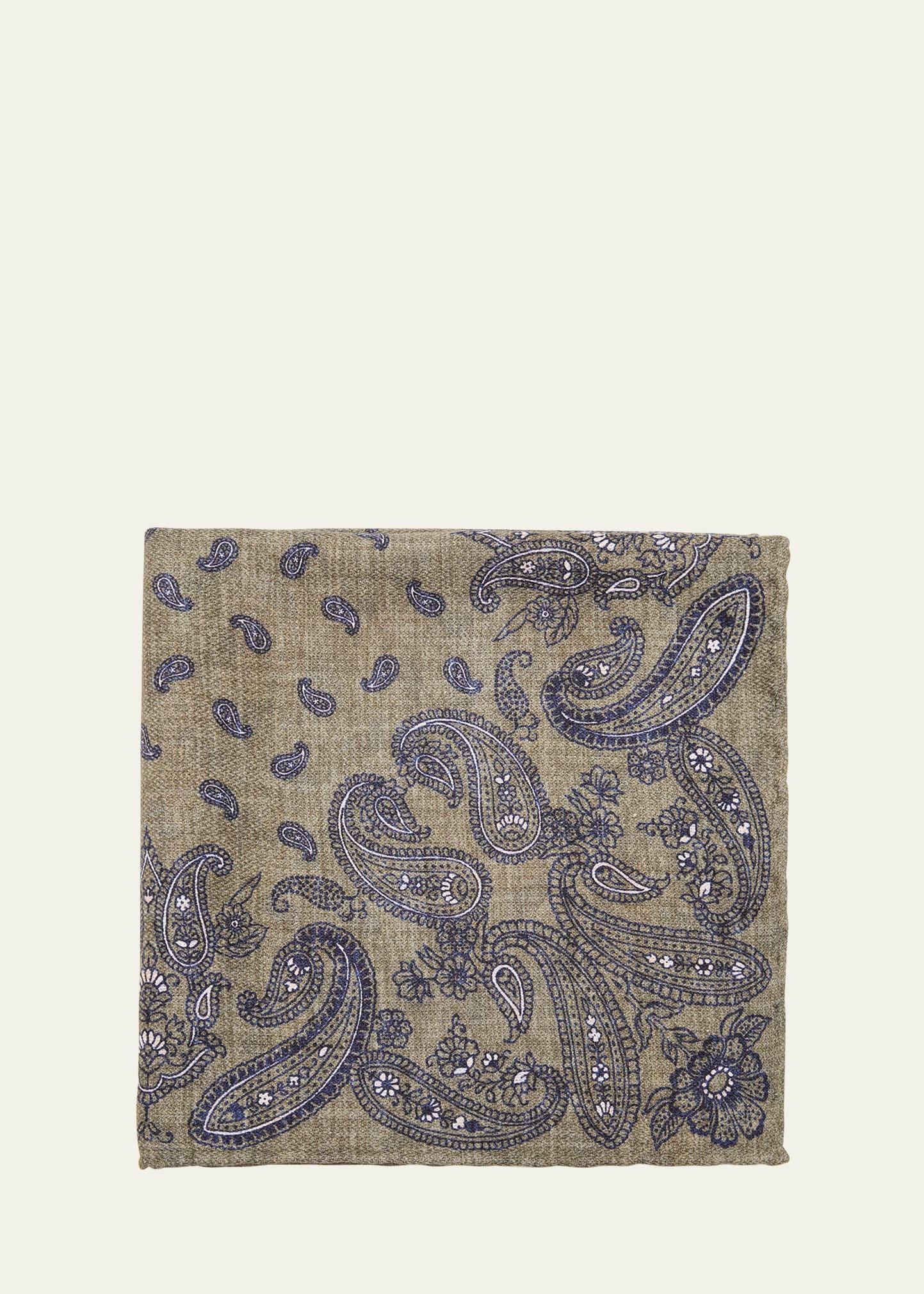 Men's Silk Paisley Pocket Square Product Image