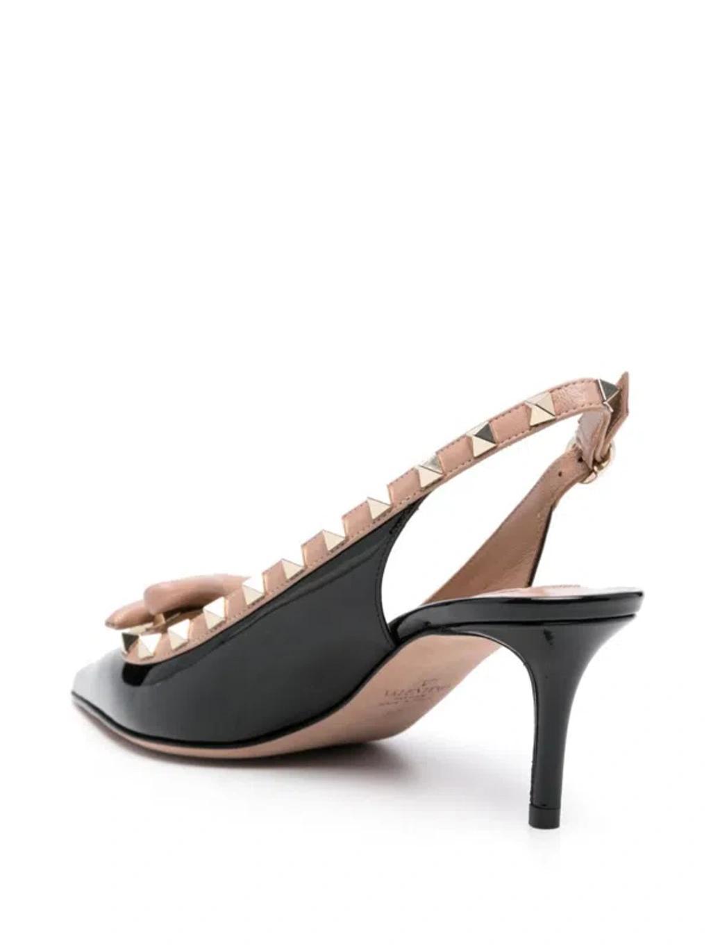 VALENTINO GARAVANI Rockstud Bow Leather Pumps In Black Product Image