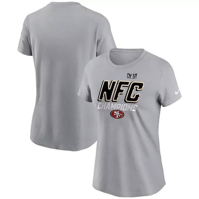 Womens Nike Gray San Francisco 49ers 2023 Nfc Champions Iconic T-shirt Product Image