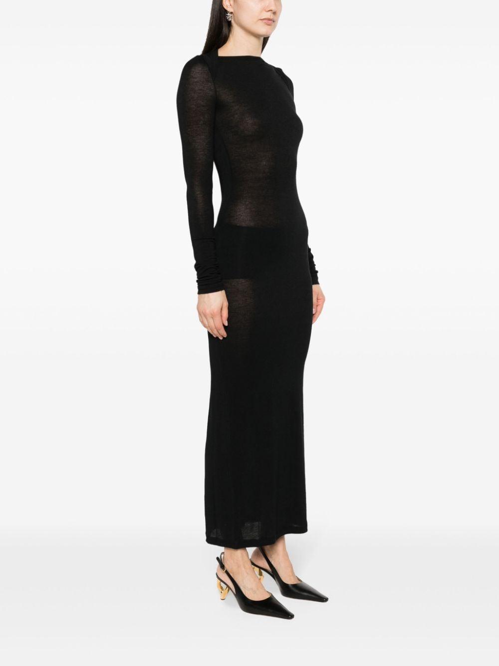 Open-back Wool, Cashmere And Silk-blend Maxi Dress In Black Product Image